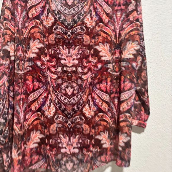 NWT Soft Surroundings Multicolor Tapestry Floral Paisley Tasha Top Plus Size 3X - Picture 4 of 9